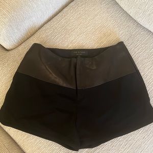 Never been worn!! Womens Rag & Bone black shorts with leather size 2